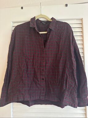 Madewell Plaid Flannel in Burgundy, Dark Green and Navy